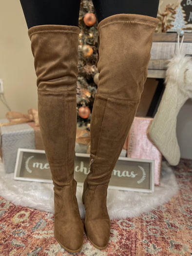 The Audrey Over The Knee Boot in Brown